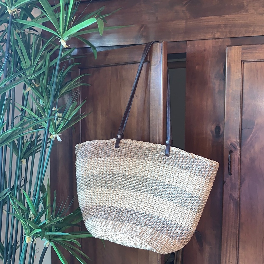 Tote bag 100% corn husk woven fabric lined